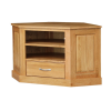 Oak Occasional Corner Video - 1 Drawer High